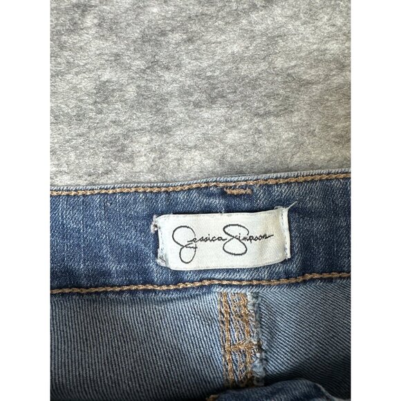 Jessica Simpson Jeans Size 8 Womens Stretch Mid-rise Blue Straight leg inseam 28 - Picture 2 of 8